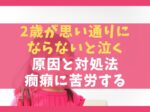 2歳が思い通りにならないと泣く原因と7つの対処法【癇癪に苦労する】